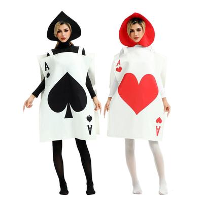 Halloween Adult Costume Alice In Wonderland Fairy Tales Poker Black Heart A Children's Costume Funny Costume