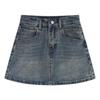 Summer Retro Blue Short Denim Skirt Women High Waist Fashion A-line Mini Skirts Female Slim Pockets Y2k Streetwear Jeans Skirt