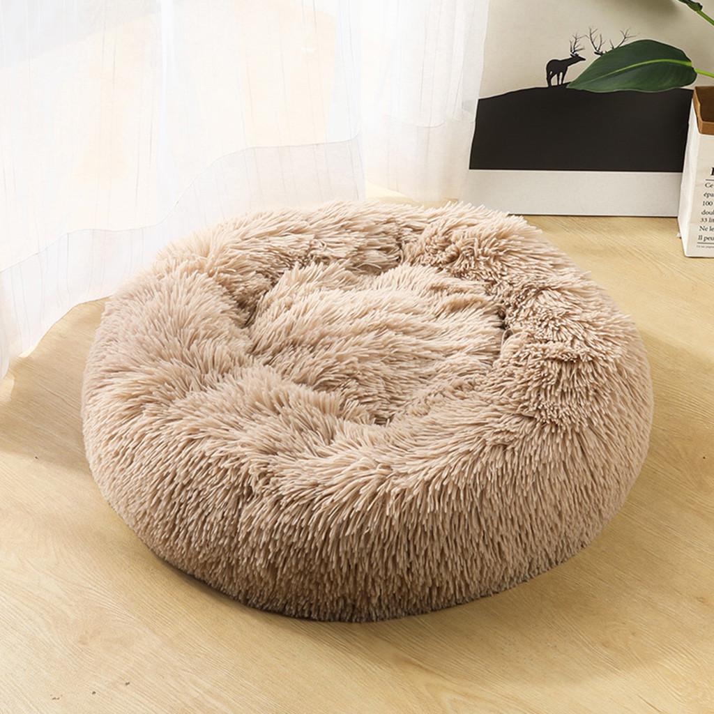 Dog Round Cat Winter Warm Sleeping Bag Long Plush Soft Pet Bed Calming Bed