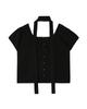 HAVISM Scarf Square Neck Blouse(Black)