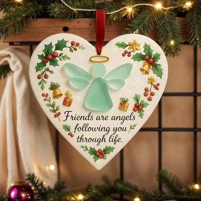 Christmas Friendship Ornaments Heart Friendship Christmas Tree Decorations Home Decor For Thanksgiving Party Birthday Holiday