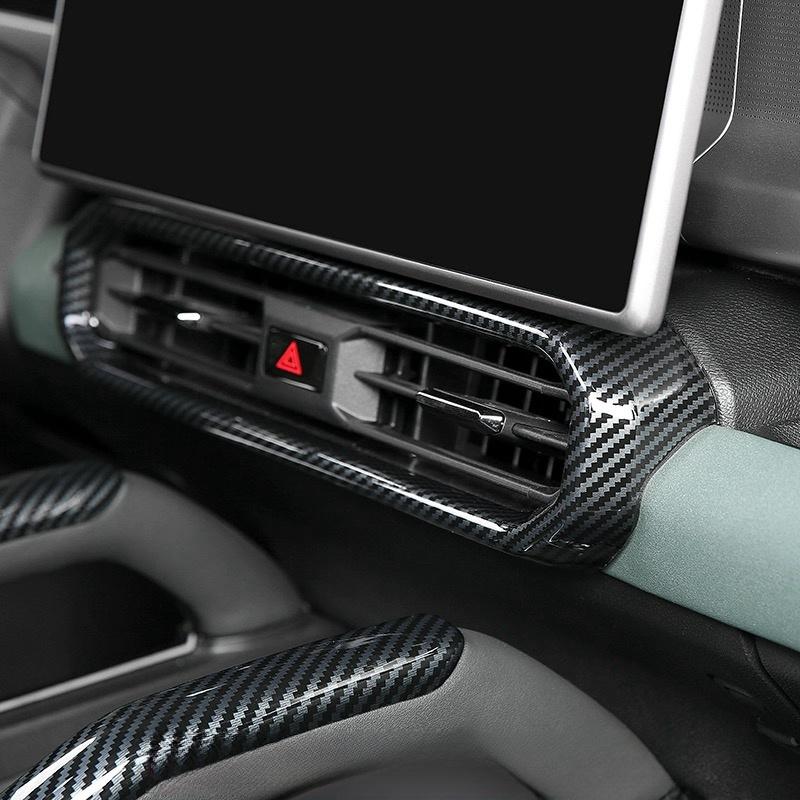 For Chery Jetour Traveller T2 2023 2024 ABS Carbon fiber Central Control Air Outlet Panel Trim Cover Decorative Protection Frame