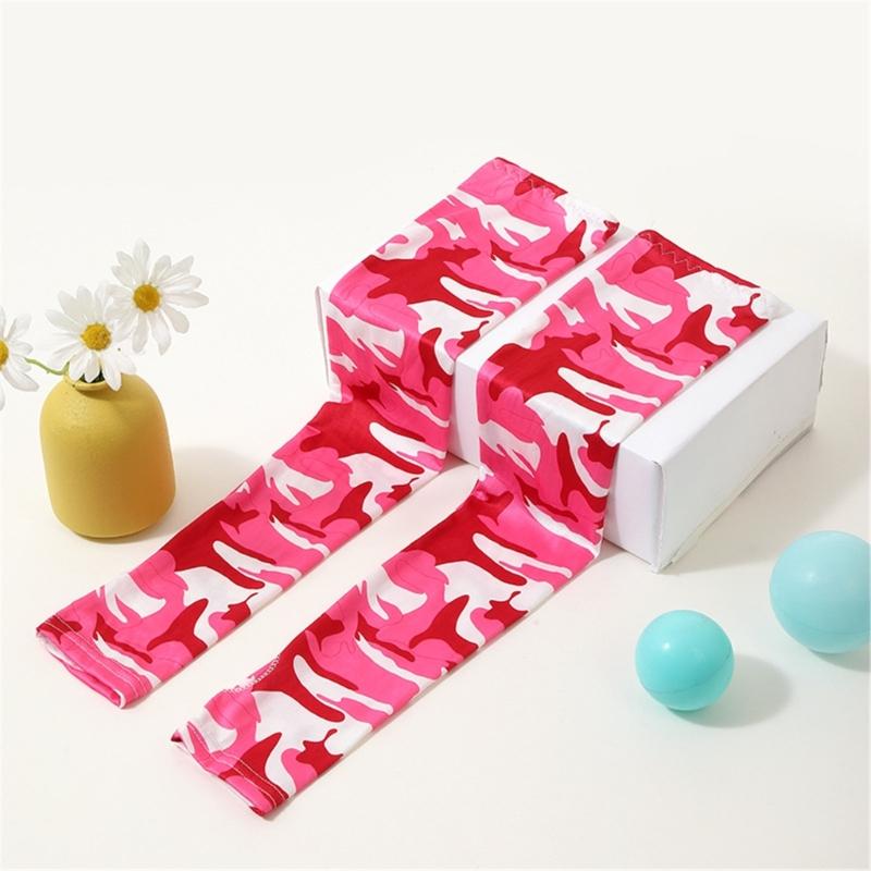 Camouflage Cooling Arm Sleeves All Age Sun Protective Arm Covers Outdoor Activity Ice Silk Arm Protectors for Cycling