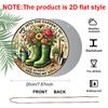 2D Flat, 1pc Round Aluminum Metal Wall Sign, Rustic Style "Welcome to My Garden" Wall Decor - A Product with Floral and Gardening Tool, Suitable for