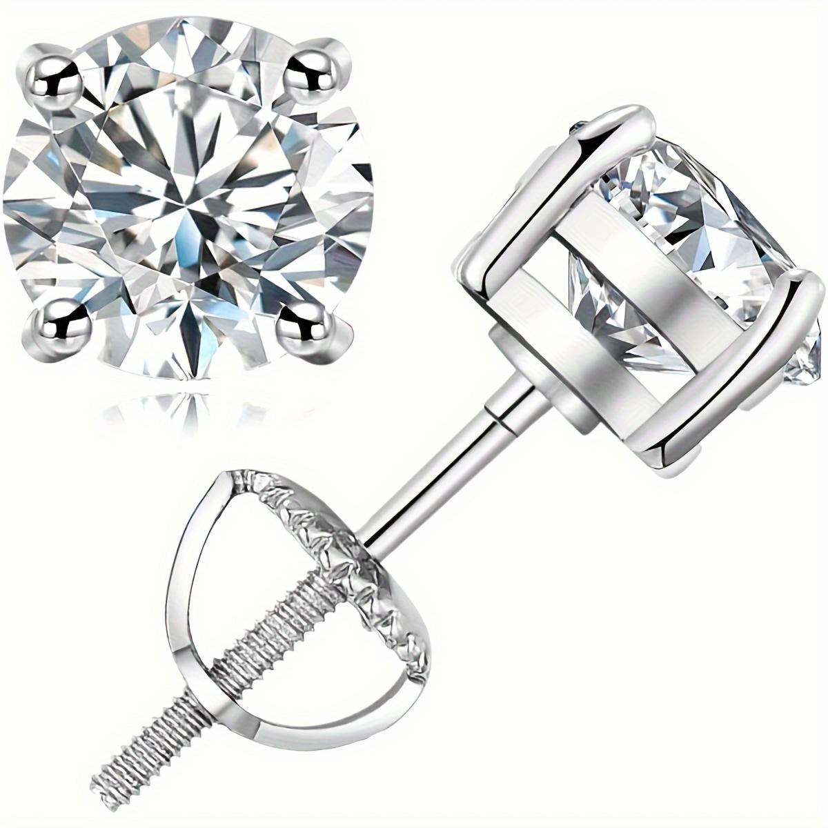 

(2 шт.)1 пара моссанитовых серег-пусет из меди 925 пробы, украшенных бусинами, серьги-гвоздики из цинково-медного сплава для мужчин и женщин медный