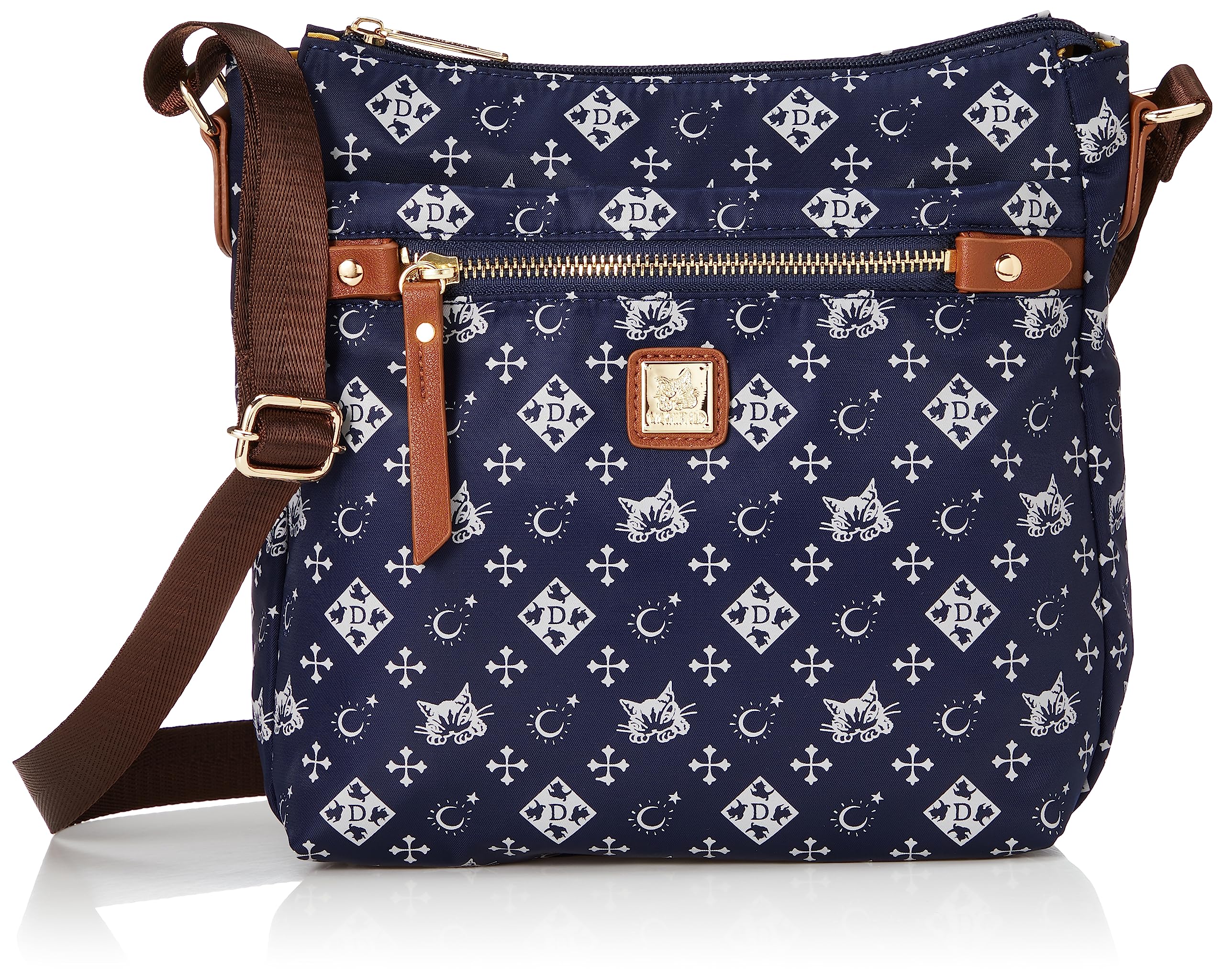 

WACHIFIELD T2O Deep Shoulder Bag, Large Capacity, Lightweight, Water-Repellent, Women s Dayan Cat Merchandise Bag, WTSK-03 (Navy)