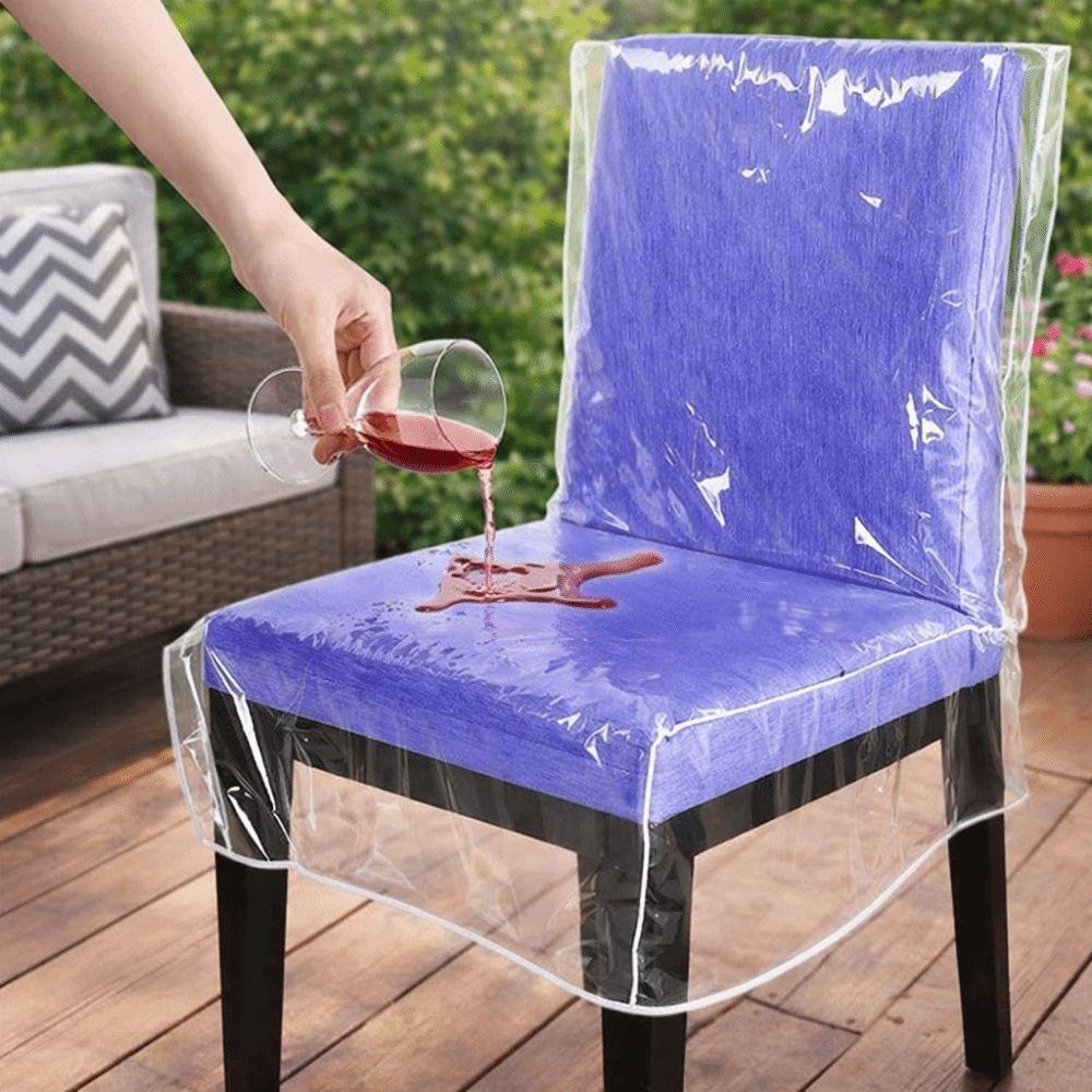 Waterproof Chair Seat Cover Transparent PVC Chair Protector Protectors Chair Cover  Home Kitchen