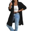 Dames Strandet Mønstret Hette Midilengde Trenchcoat Jakke Cardigan