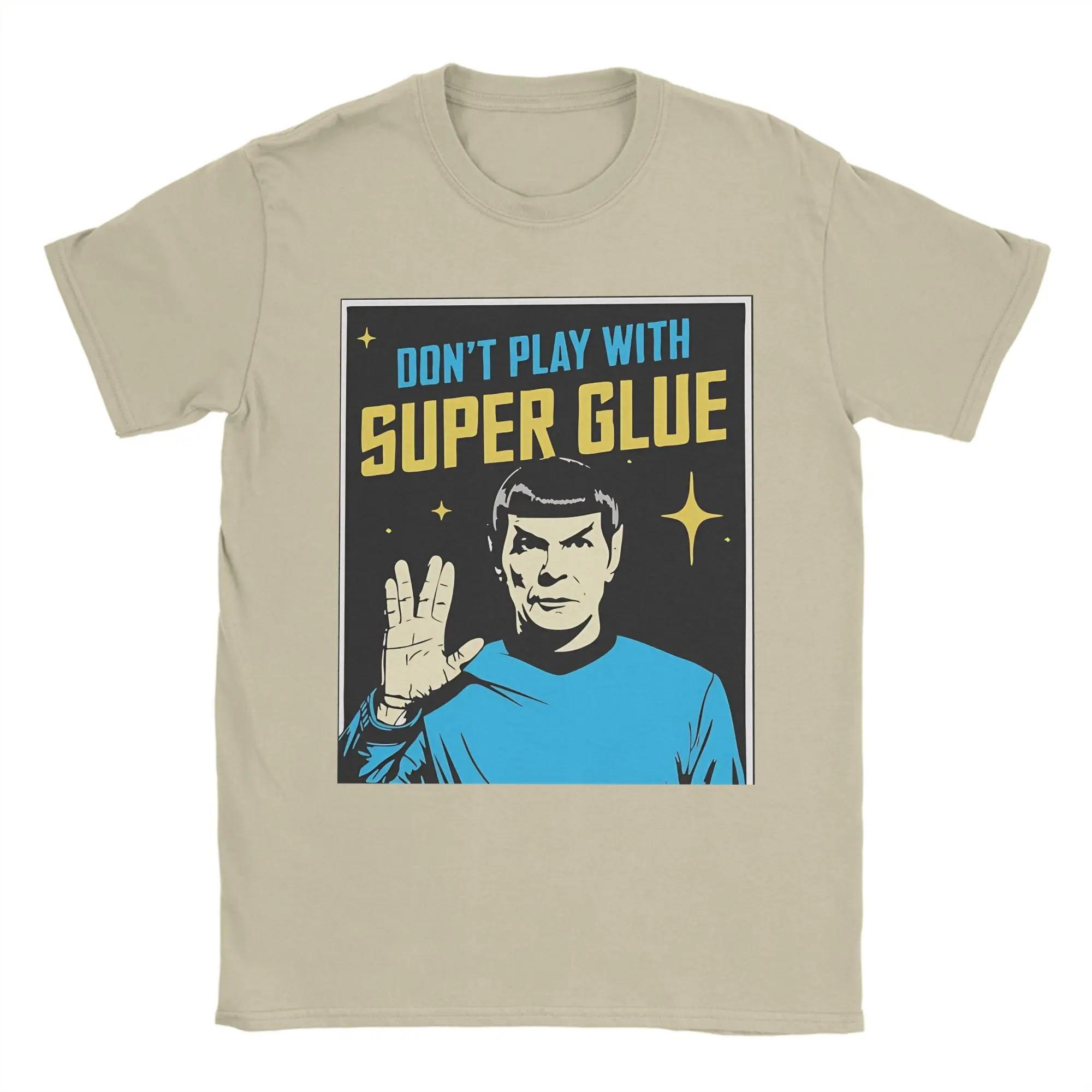 

Don t Play With Super Glue Stars Treks T Shirt Men s Cotton Vintage T-Shirts O Neck Tee Shirt Short Sleeve Clothing Classic M