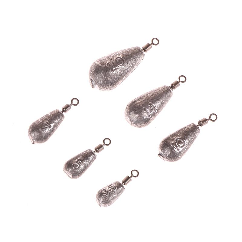 10Pcs Lead Sinker Reverse Fishing Lead Rotating Eight-Shaped Ring Fishing Lead Sinker Sliding Lead Water Drop Lead Sinker