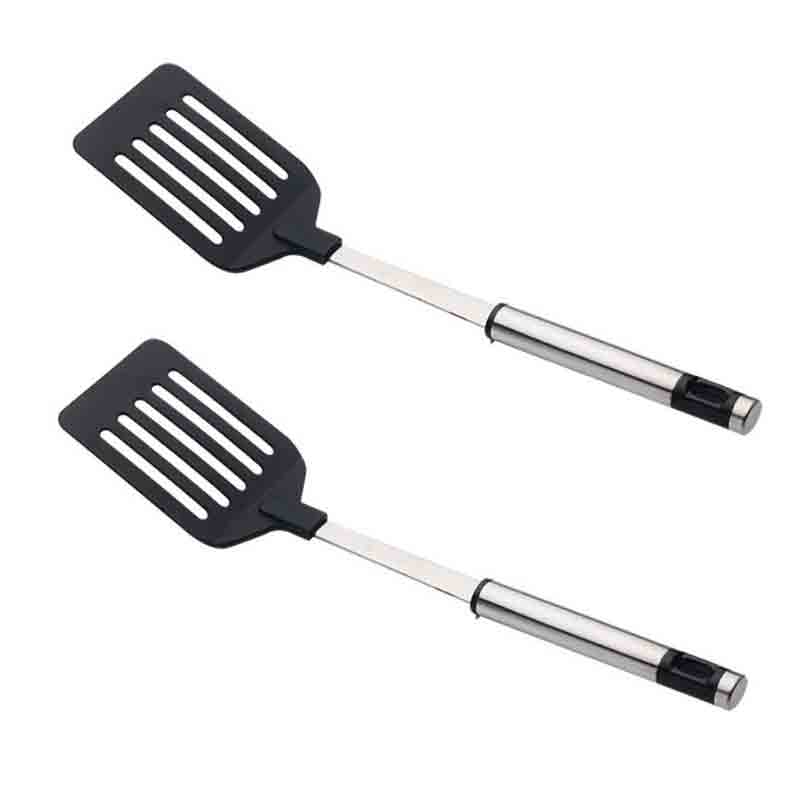 

2 шт. Нержавеющая сталь Лопатки Кухонные инструменты Нейлоновая ручка Лопатка для жарки яиц Рыба Сковорода Лопатка для готовки