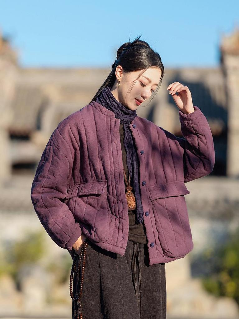 Women's Retro Chinese Style Quilted Cotton Linen Jacket