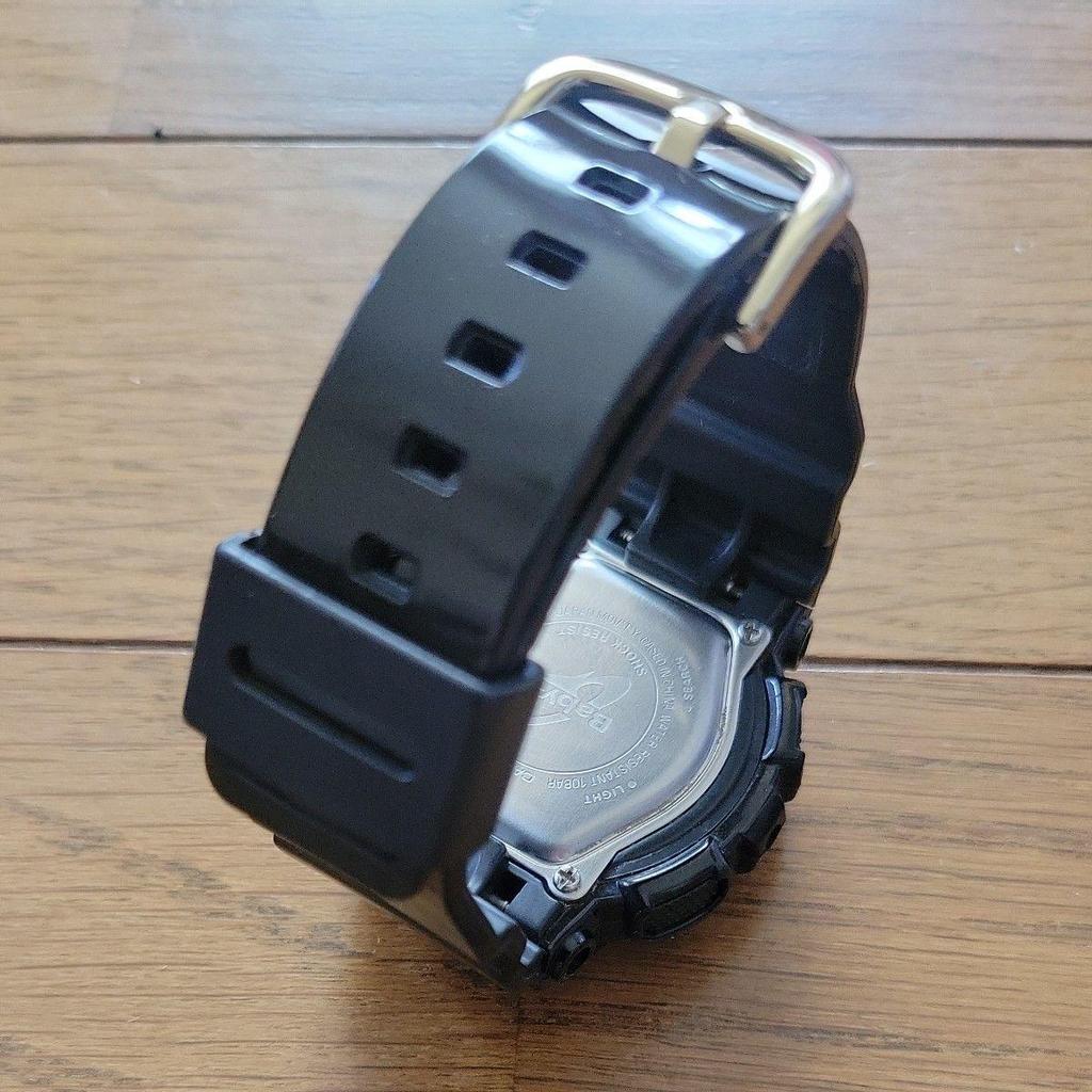 Used CASIO Baby-G BG-110 Ana-Digi Watch Black Gold
