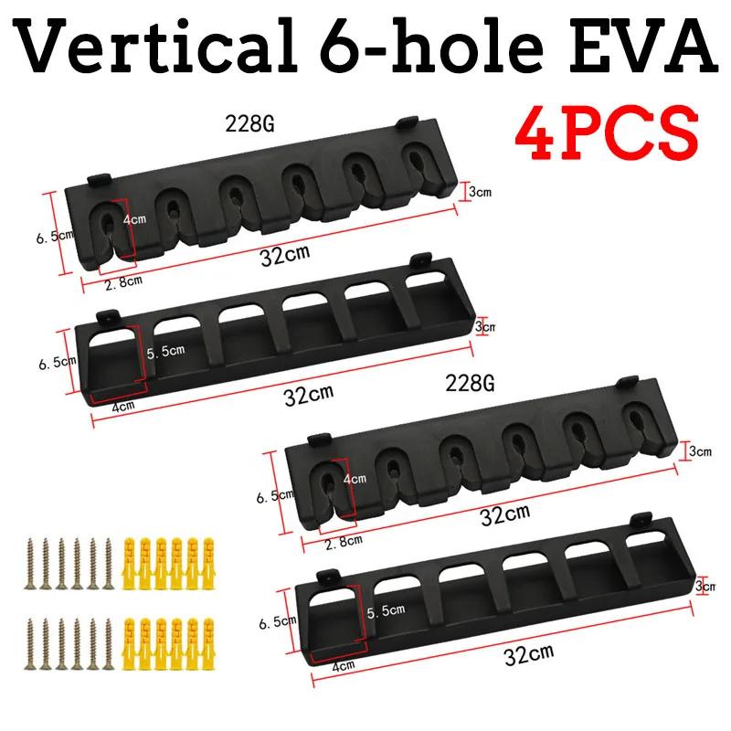 4/2PCS Fishing Rod Holders 6-Rod Rack Vertical Pole Holder Wall Mount Modular Fishing Pole For Garage Wall