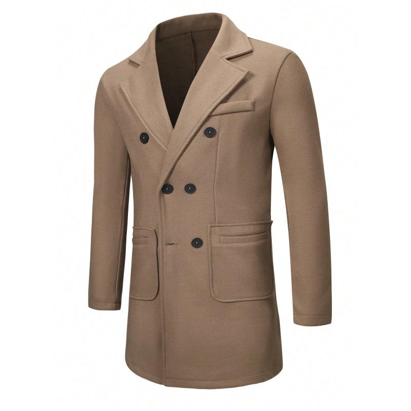 Autumn and Winter Men's Woolen Jacket Woolen Coat Casual Trench Coat