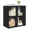 Wall Mounted Cabinet Black Oak Effect 68 x 37 x 68.5 cm