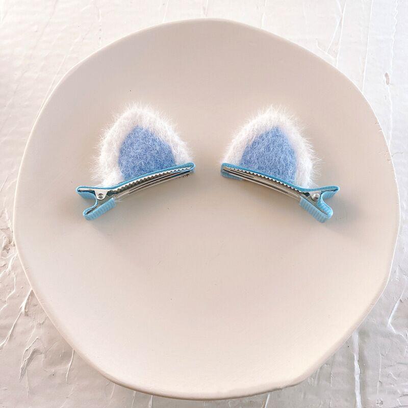 

2Pcs Plush Cat Ear Hair Clips Set Cute Cartoon Stereoscopic Design Korean Style For Little Girls Hair Accessories Fashion