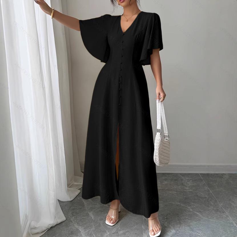 2025 Elegant V-neck Long Evening Gown for Women - Summer Fashion