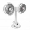Dual Head Desk Fan USB Charging 360 Degrees  Rotation Adjustable Height Night Light Portable Dual Head Clamp On Fan