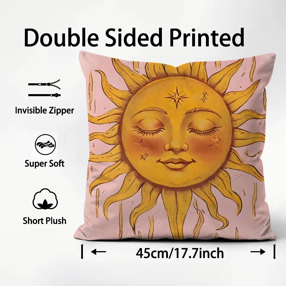 

Sun Fashion Cushion Cover Plush Fabric Soft DoubleSided Printed Sofa Warm Winter Home Child Gift Pillow Case 30x30cm
