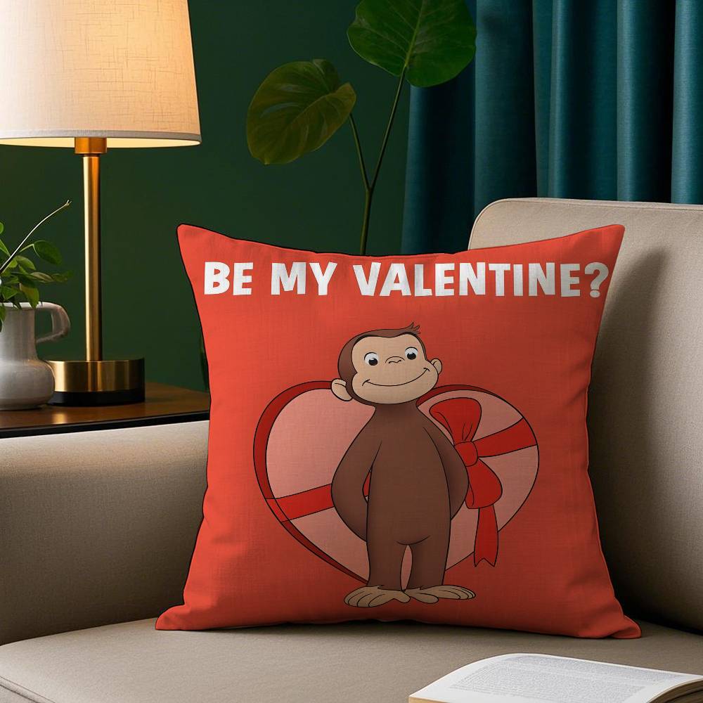 Good Night George The Curious Monkey Pillow Case Short Plush Print Cushion Cover Square Throw Pillow Covers Sofa Home Decor