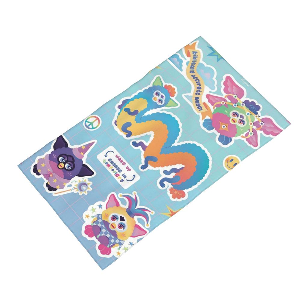 Nightmare Furby Cartoon Soft Face Towel Quick Dry Pool Bath Cotton Towels Absorbent Quick