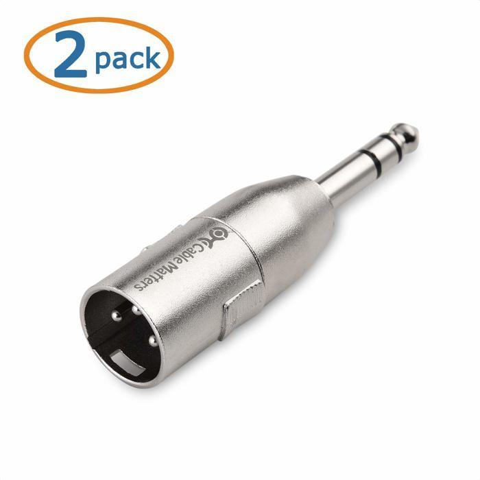 Adaptateur XLR - Cable Matters - 500046x2-E - Pack De 2 - Métallique - 6,35 Mm Vers XLR Male
