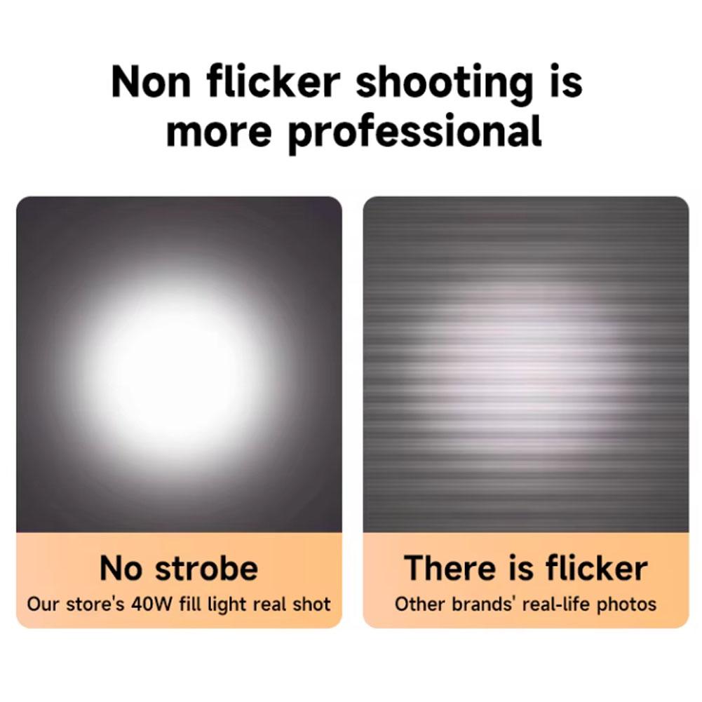 Portable Led Video Light 40W Cri/Tlci 96+ 2700-6200K Bi-Color 6400mah Min Handle Portable Oncamera Photography Light