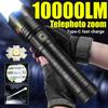 10000lm Super Große Taschenlampe USB Wiederaufladbar 30W Stärkste LED Taschenlampe Lange Reichweite Taschenlampe Zoom Outdoor Camping Laterne