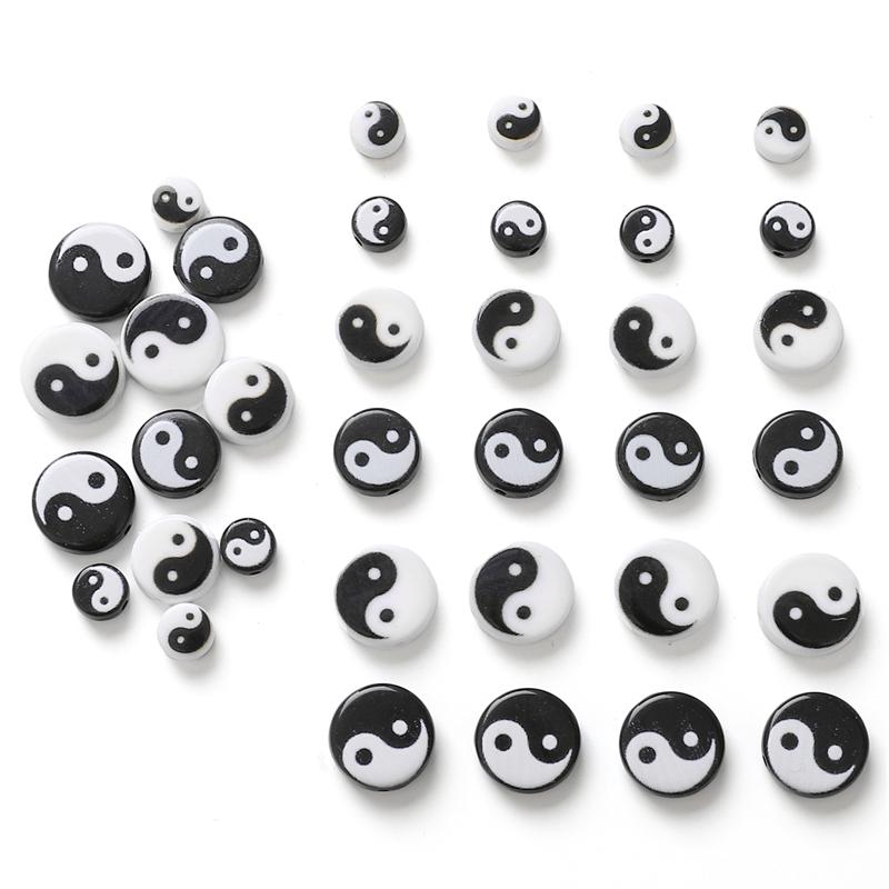 5Pcs Acrylic Taiji Bead For DIY Necklace Bracelet Earrings Jewelry Making Craft Accessories