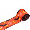 Halloween Themed Ribbon Halloween Wired Edge Ribbons Bat Spider Pumpkin Witch Hat Skull Decorative Ribbon for Diy Craft Floral