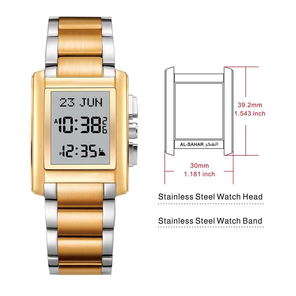 Muslim Multifunctional Prayer Watch Qibla Direction Indicator Unisex Elegant Islamic Worship Watch