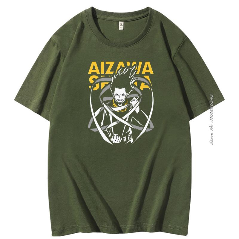 My Male Hero Academia Anime Manga Graphic T Shirts Shota Aizawa Cotton Mens Short Sleeve Tshirt Tee Tops Mens Clothing