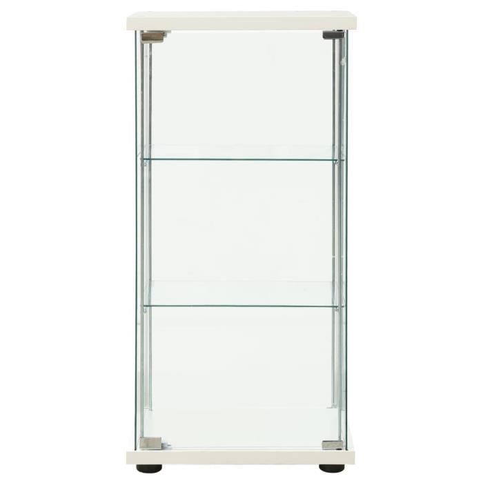 VidaXL Armoire de rangement Verre trempé Blanc