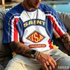 2026 Estate Brasile Rio Landmark Grafico Te Donna Stile Vintage Nero Oro Manica Corta Top Casual per Tifosi di Calcio Uso Quotidiano