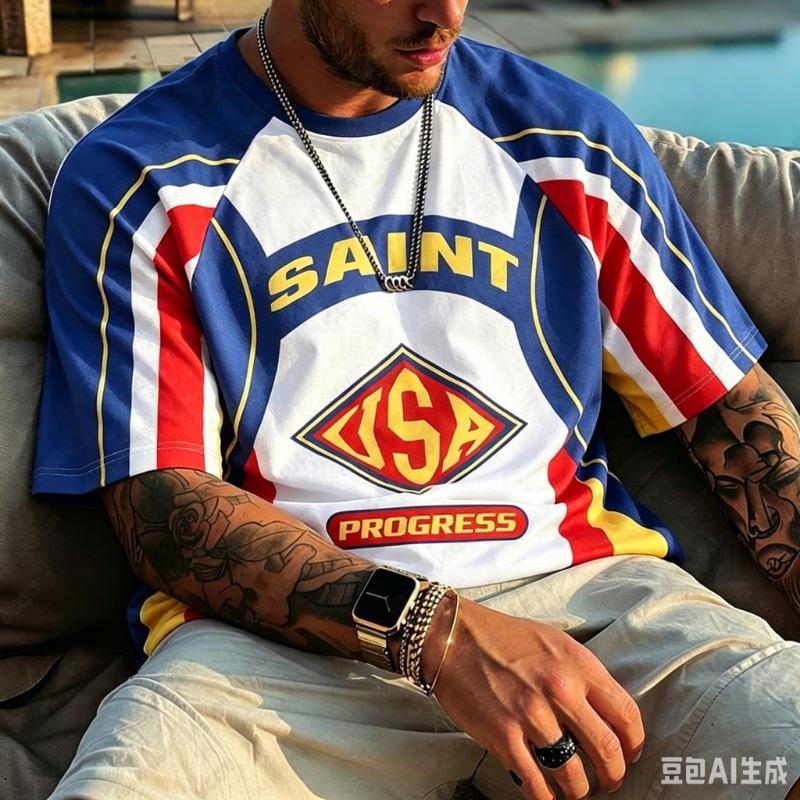 2026 Estate Brasile Rio Landmark Grafico Te Donna Stile Vintage Nero Oro Manica Corta Top Casual per Tifosi di Calcio Uso Quotidiano