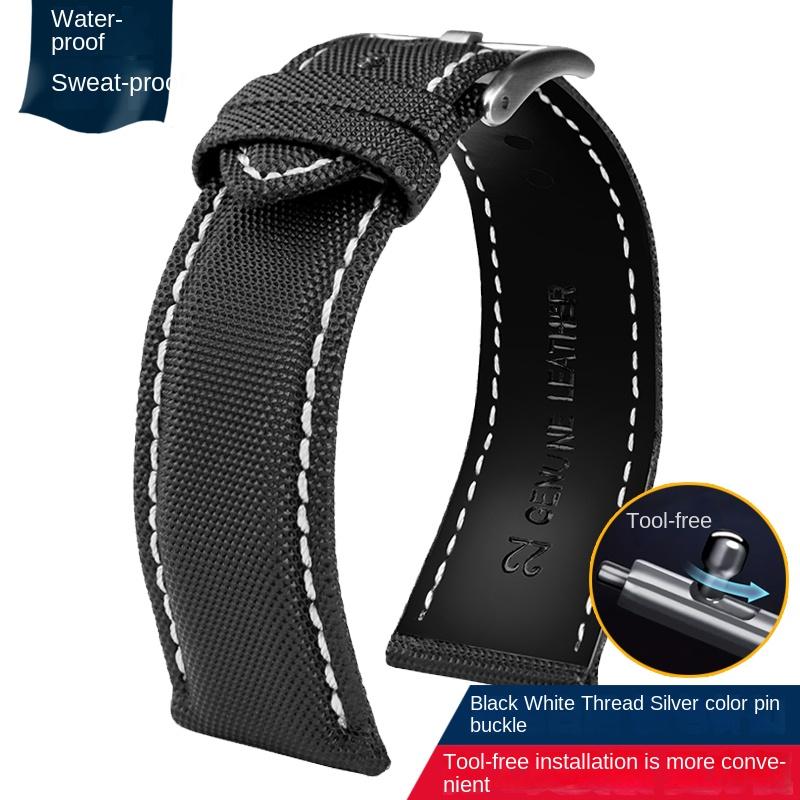 Schnellwechsel-Uhrenarmband Für MIDO Helmsman commander omega Tag Heuer Nylon Canvas Leder Wasserdicht Herren-Uhrenarmband 20mm 22mm