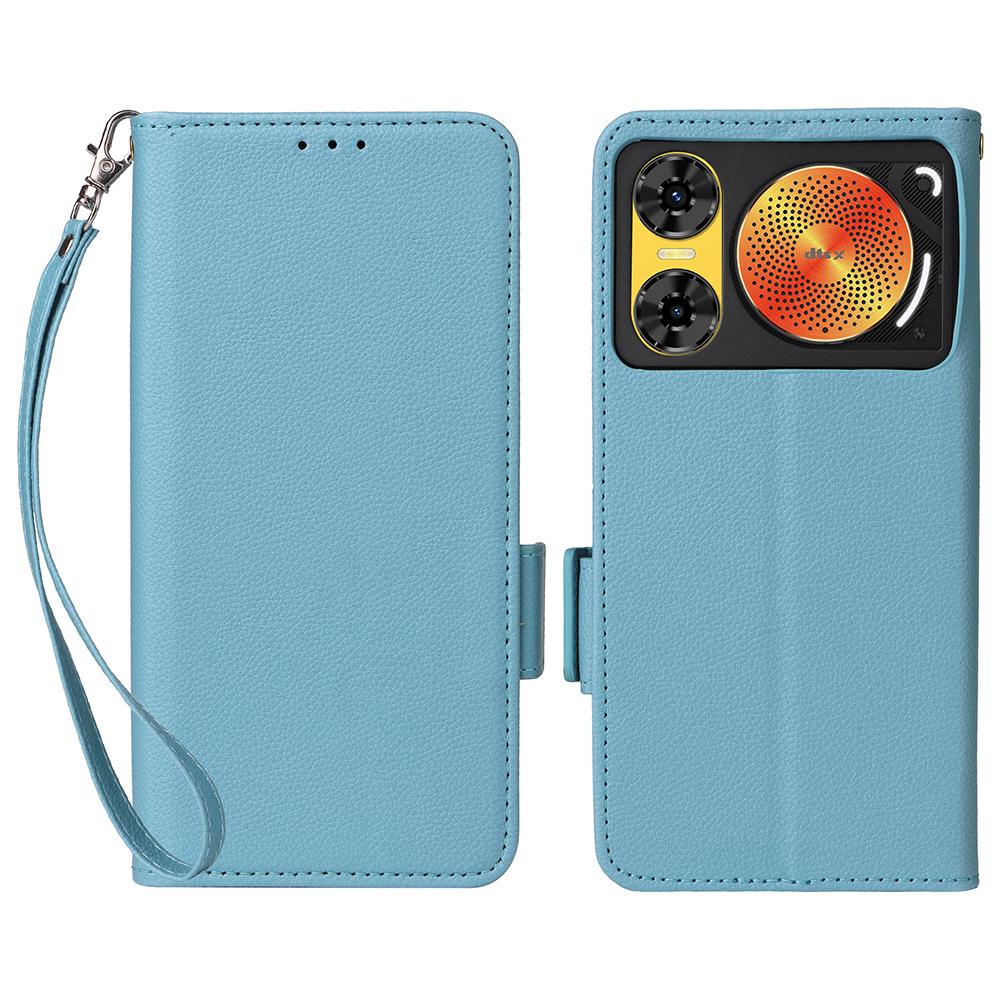 For ZTE Nubia Music 2 Case with Wrist Strap Litchi Texture PU Leather Wallet Phone Cover