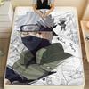 Kakashi Hatake Anime Muster Flanelldecke, Hohe Qualität, Bequem für Alle Jahreszeiten, Heimdekoration, Wärme und Komfort, Perfekt für Geschenke.