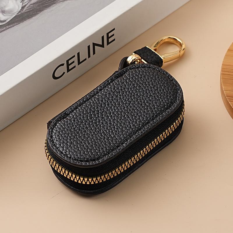 Чехол для автомобильных ключей из однотонной искусственной кожи с рисунком личи, универсальный, легкий, сумка для домашних ключей для мужчин, держатель для автомобильных ключей, органайзер для ключей