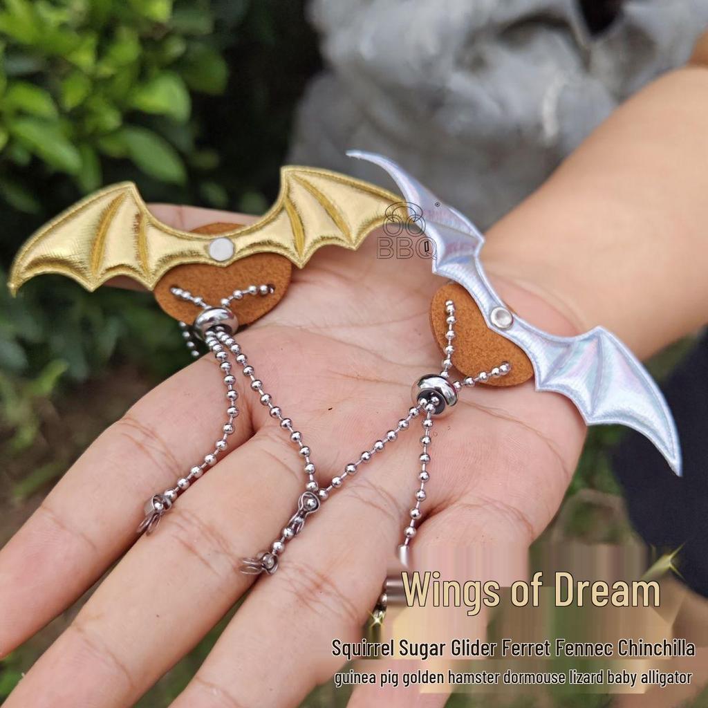 Adjustable Detachable Squirrel & Exotic Pet Leash Collar with Wings