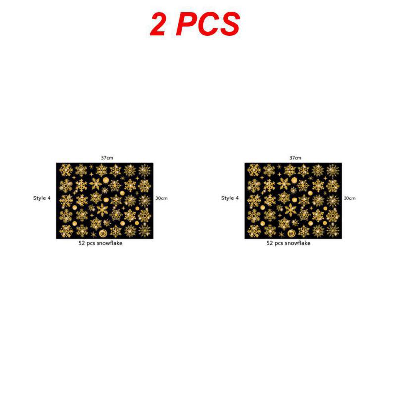 1/2/4PCS New Year Wallpaper Christmas Glitter Snowflake Window Sticker Electrostatic Wall Stickers Snowflake Door Glass Decor