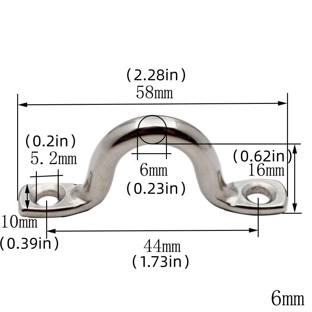 4-Piece Marine-Grade 316 Stainless Steel Deck Rings – Corrosion-Resistant Eye Straps For Boats, Kayaks, Awnings – Sizes 4-10mm – Securing & Hanging