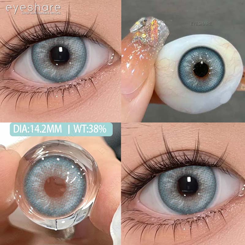 EYESHARE Colored Contact Lenses Fashion Light Blue Lenses Gray Color Lenses Dark Brown Natural Lenses Green Fashion Lenses 1 Pair