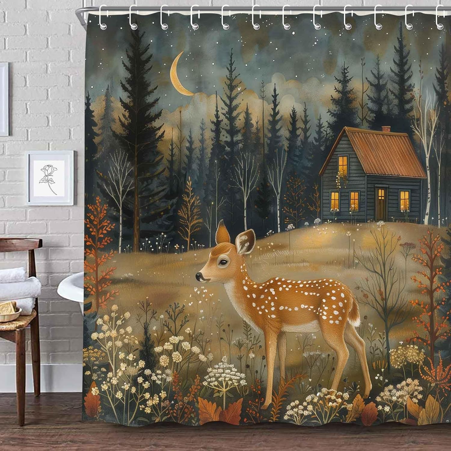 

Funny Shower Curtain For Bathroom, Animal Monkey Wildlife Cool Boys Men Shower Curtain, Waterproof Fabric Polyester Bathroom W60H190(CM)-1 Pcs