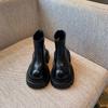 Knock Soft Leather~ Thick-soled Chelsea Boots for Women's Autumn 2025 New Retro Versatile Heightening Big Head Martin Short Boots