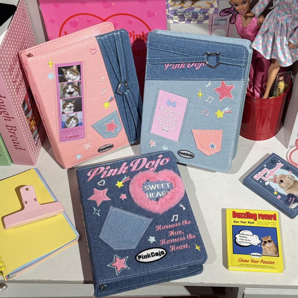 Y2K Denim A5 Photo Album 3 Inch Card Refillable Binder K-pop Photocard Holder for Fans Polaroid Picture Collecting