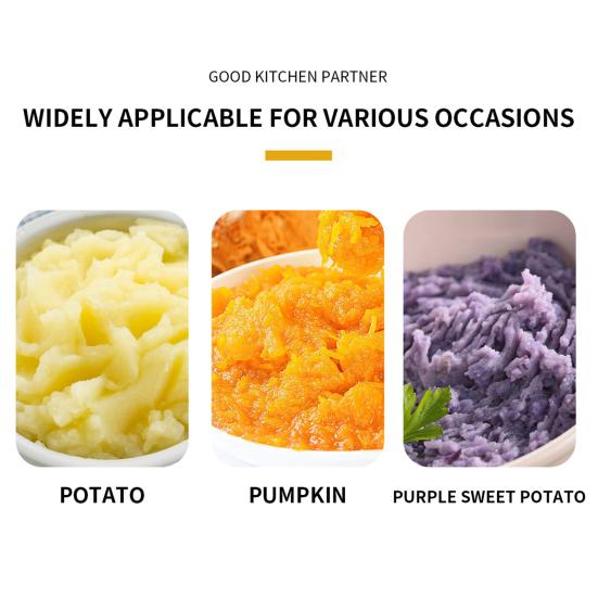 Stainless Steel Potato Masher Kitchen Avocado Tomato Fruit Vegetable Smasher Heavy Duty Fruit Puree Utensil for Cooking