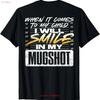 When It Comes To My Child I Will Smile In Mugshot Back T Shirt for Dad Vintage Washed Stretched Stylish Graphic