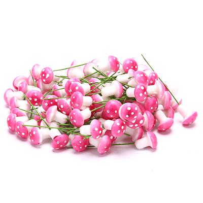 100pcs/lot Colorful Artificial Mini Mushroom Model Fairy Garden Plant Action Figure Miniature Crafts Decorations Stakes Craft